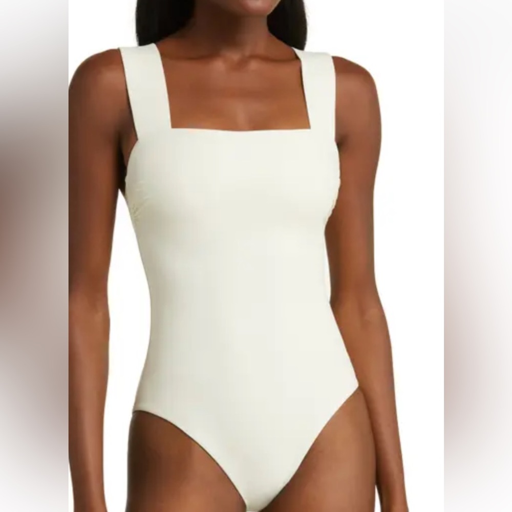 BONDI BORN Ivory One Piece Swimsuit